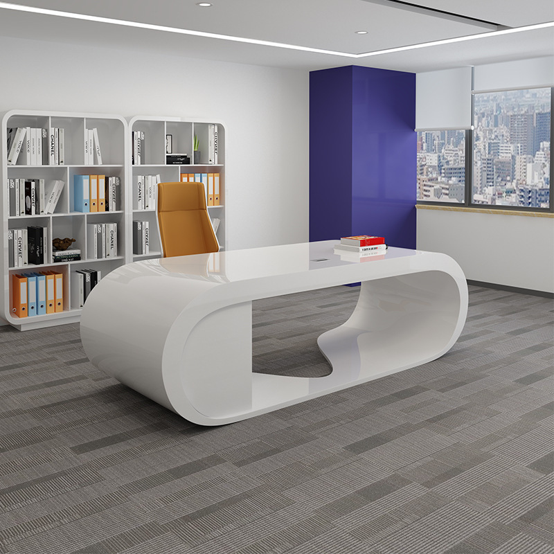 烤漆办公家具老板桌总裁桌椅组合简约现代经理桌办公室时尚大班台