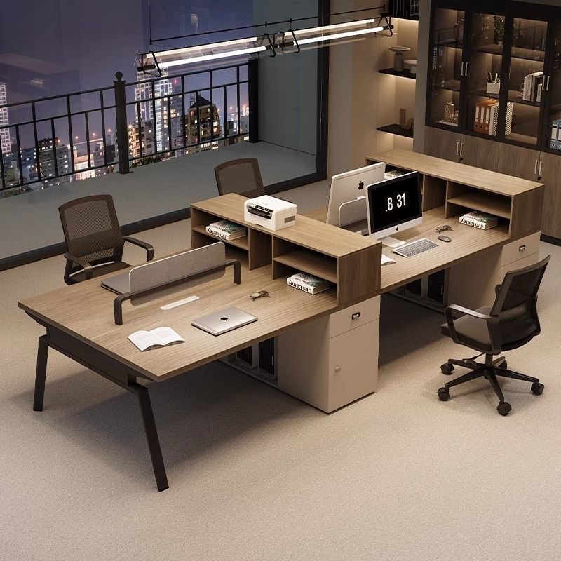 办公桌椅组合6人位简约现代办公室家具职员桌子员工位电脑桌